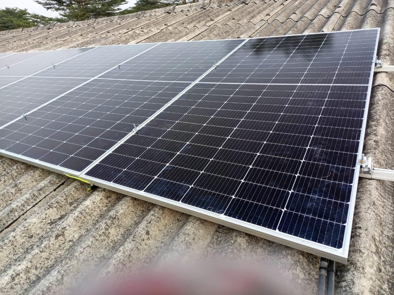 8 solar panels installed on the roof of a house in Warri, Delta State